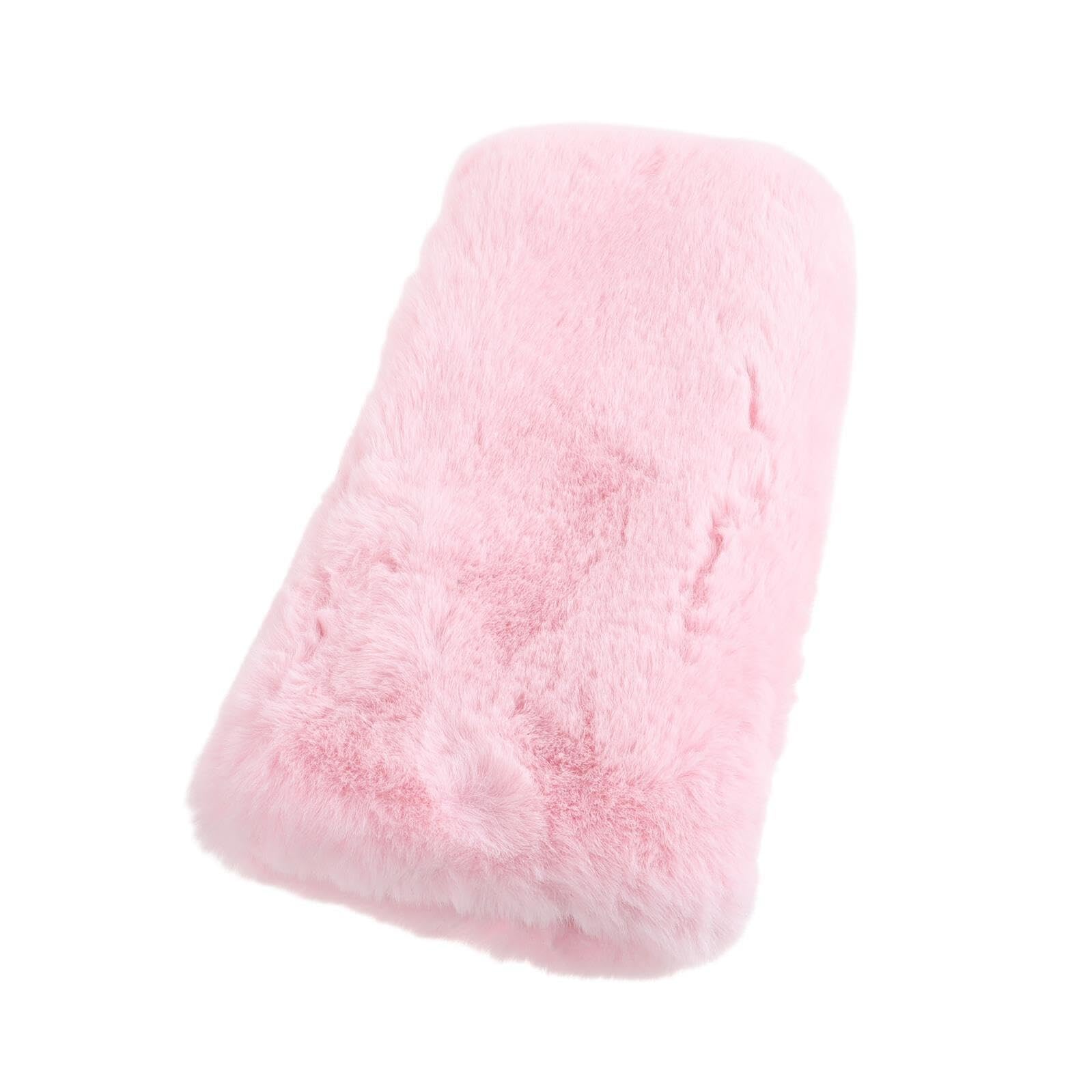 Manguitos de felpa rosa para evitar manos frías en invierno 8
