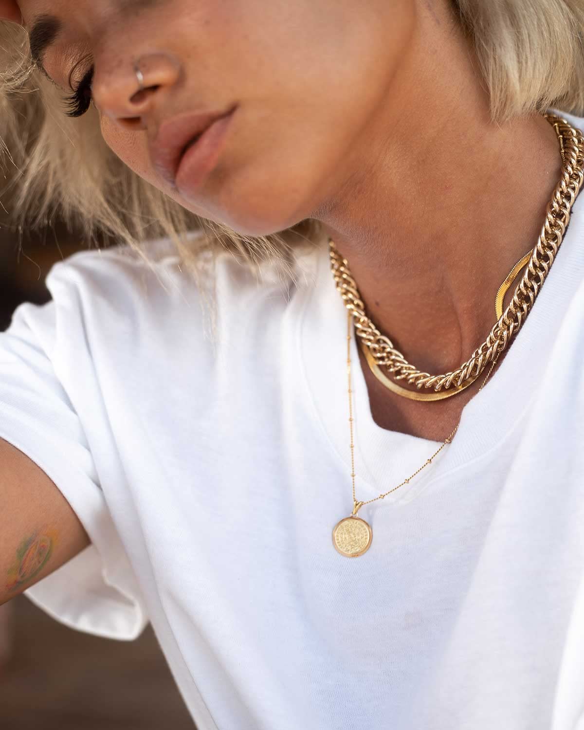 Amazon.com: CULT OF SUN 18K Gold Plated Aztec Coin Necklace, 18