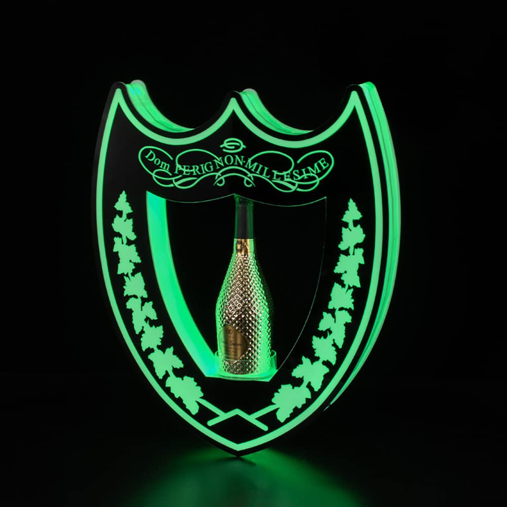 Espositore per Bottiglie di Vino, Portabottiglie LED Illuminato Bottiglia per Birra, Vino, Champagne, Prosecco,C