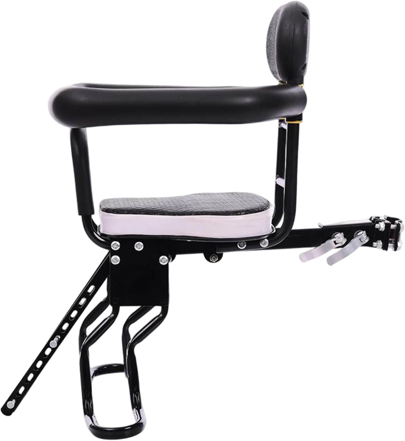 Bike Seat for Kids Front Mounted Toddler Bike Seat Easy to Install with Back Rest, Foot Pedal, Quick Realease Attachment for Children 2-5 Years, Style2, Child Seats