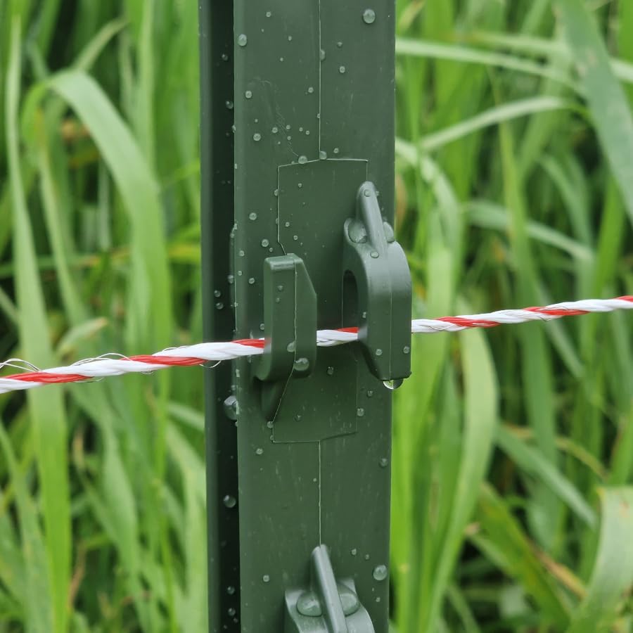 Poly Post - Valla eléctrica (88 cm, plástico), Color Verde