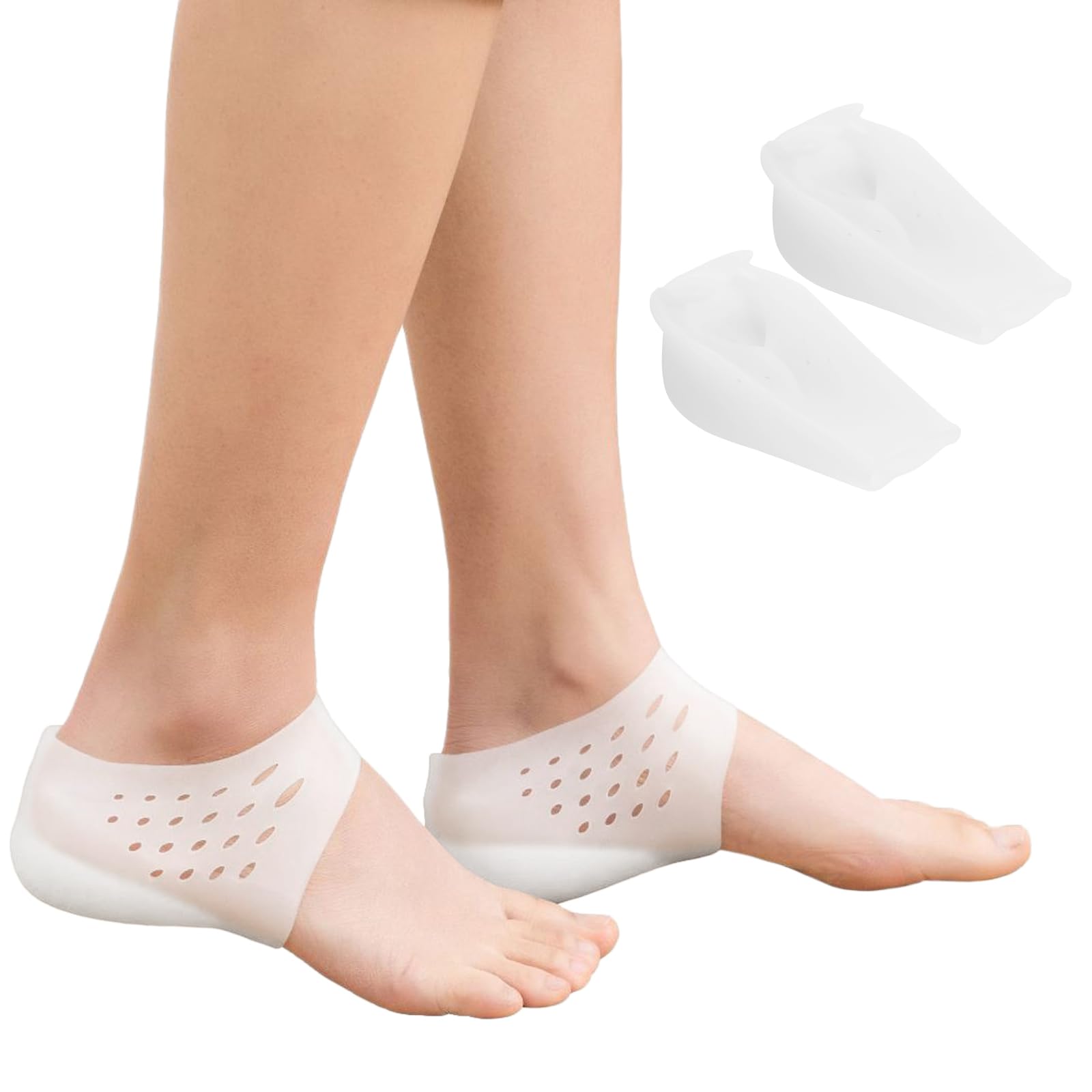 Healifty Invisible Heel Lift Insoles 1.65 Inch Height Increase Silicone Inserts Lightweight Heel Cushions for Men Women Fit Sneakers Boots Dress Shoes