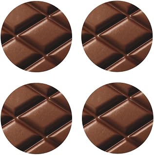 Chocolate Bar Drinks Coasters Set of 4 Leather Drink Coasters for Tabletop Protection Heat Resistant Bar Cup Mat Pad