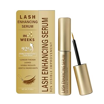 Lash serum for eyelash growth,Lash Enhancing Serum, With Peptides, Niacinamide & Hyalur Eyelash Serum, for Lashes Longer Brow and Thicker Looking - for Sensitive Eyes 0.14 Oz 4ml