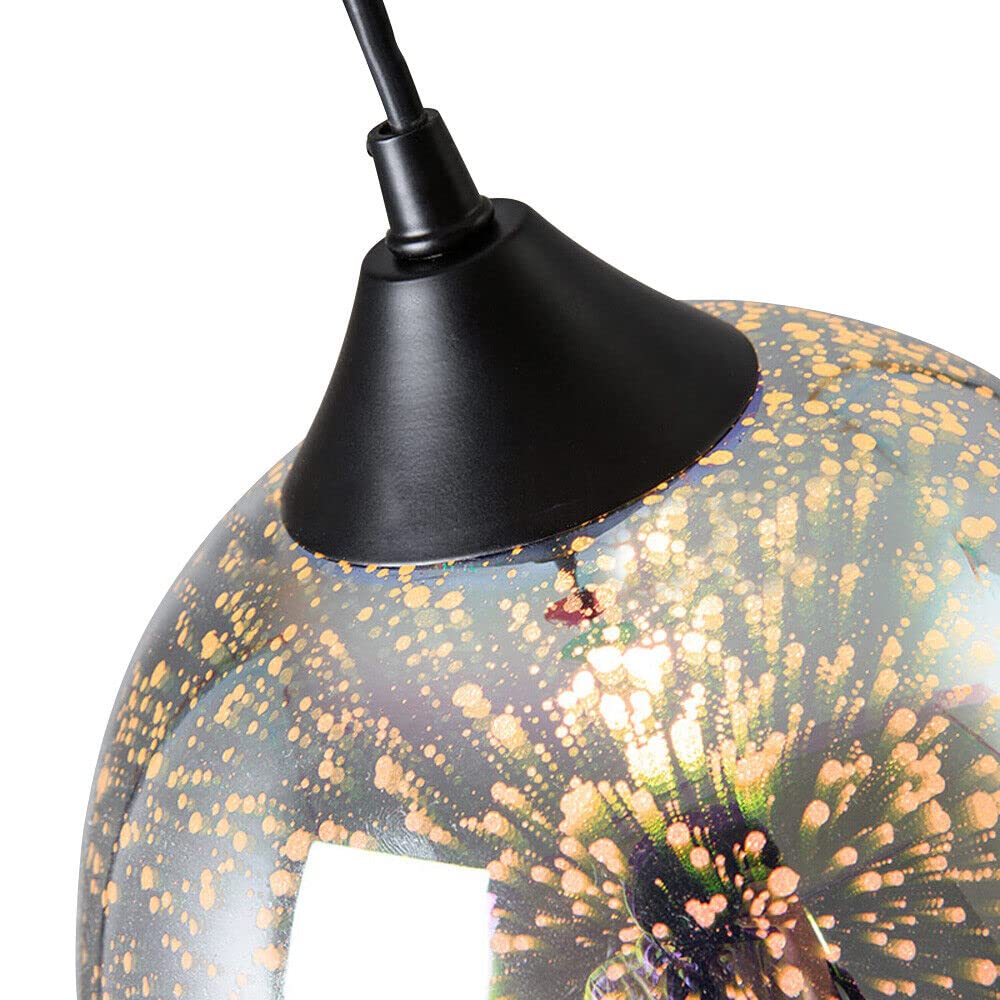 Lampadario con 3 Punti Luce a Sospensione in Vetro Elegante da Soffitto