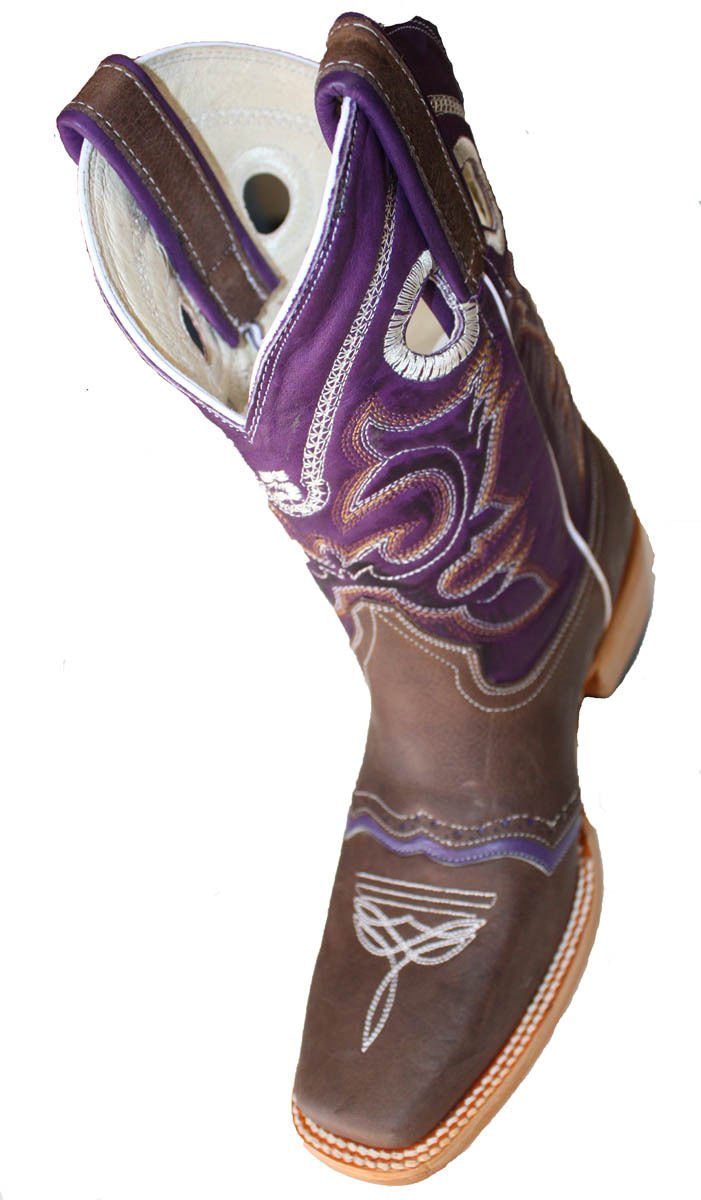 Womens Leather Cowboy Boots Roper Western Rodeo Biker Chick