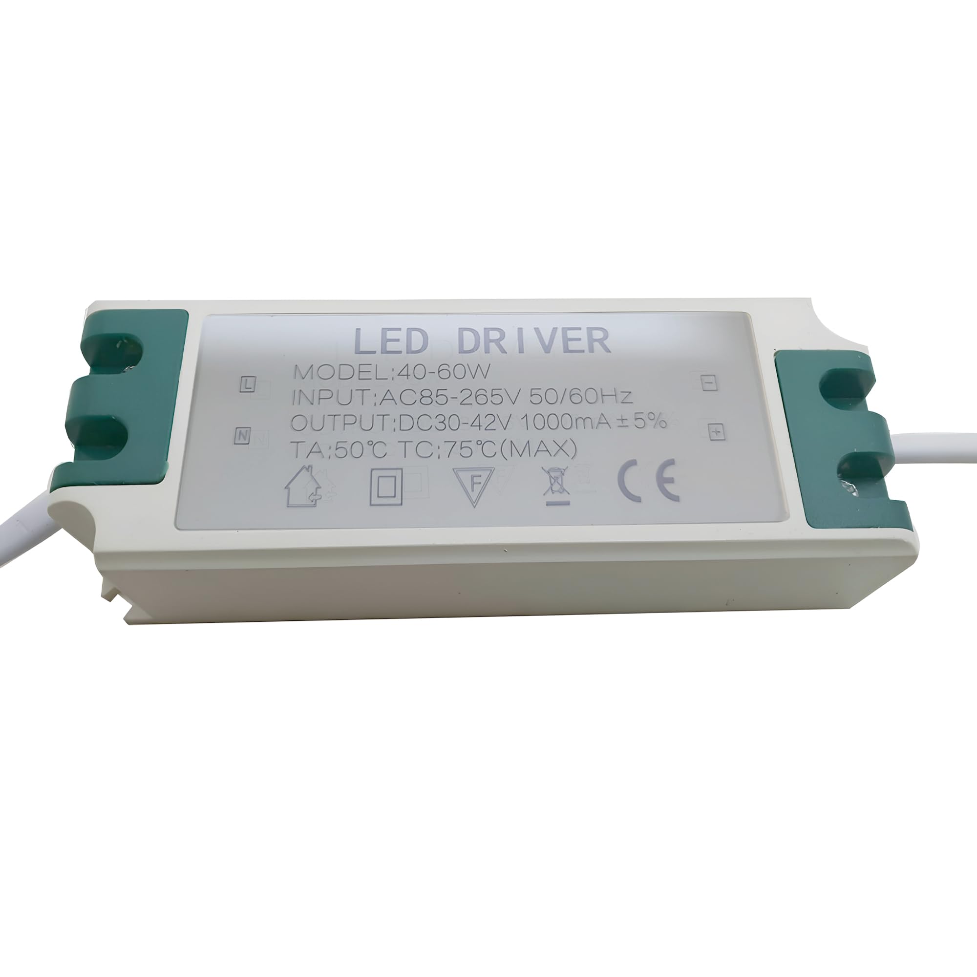 40-60W 1000mA IP20 Rated LED Driver Converts AC 85V - 265V intoDC 30-42V Constant Current LED Driver IP20 Power Supply AC to DC Transformers for Lamp Products