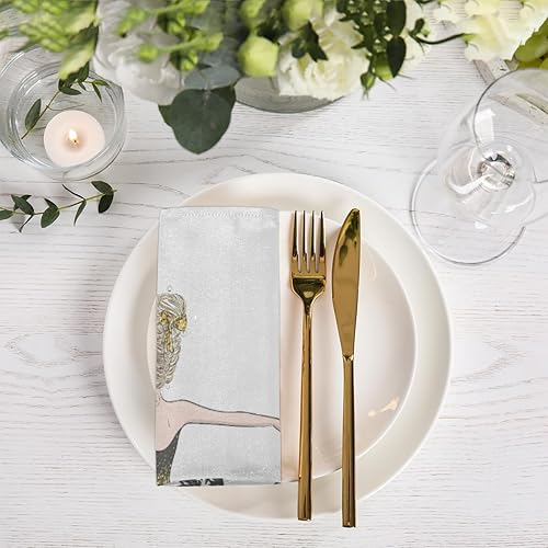 Miniatura 2 de Cloth Napkins Set of 6 Paris Eiffel Tower 20x20 Inch Cloth Napkins Dancer Washable Reusable Kitchen Dinner Napkins Table Decor for Wedding, Holiday