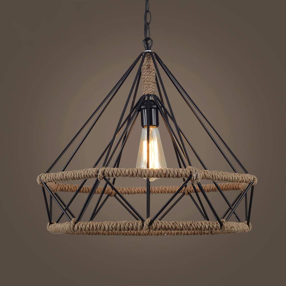 Abinlina Minimalist Retro Industrial Chandelier Pendant Light for Living Room, Staircase, and Dining Room - Large Size (26cm Shade)(40cm)