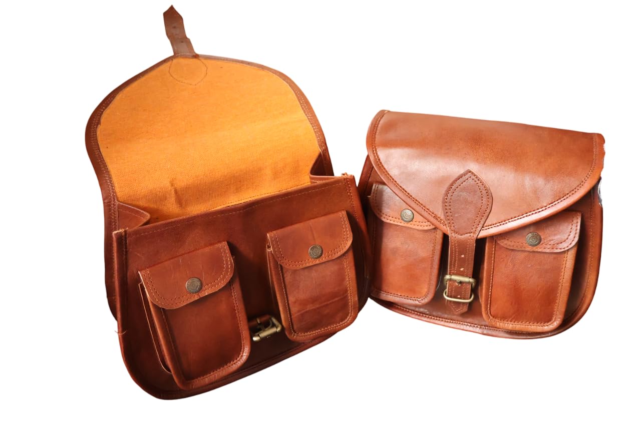 American Blue Sella Borsa per moto, laterale per bicicletta, pelle (2 tasche)