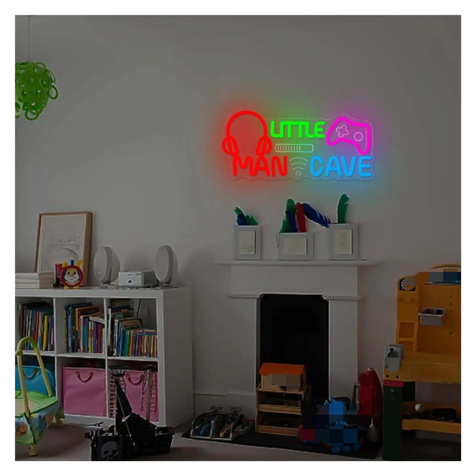 XENITE Luci al Neon Da Parete Insegna Al Neon A Dimmerabile Little Man Cave Per Ragazzi, Adolescenti Stanza Dei Videogiochi, Sala Giochi Per Bambini, Decorazione Da Parete 38 Cm X 17 Cm
