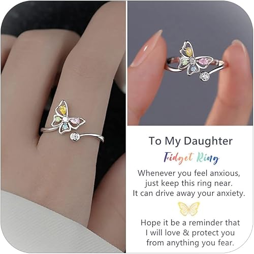 choice of all Regalos para hija de mamá a mi hijaesposahermananoviamamá, anillo giratorio de ansiedad para mujeres, regalos para el día de la madre,