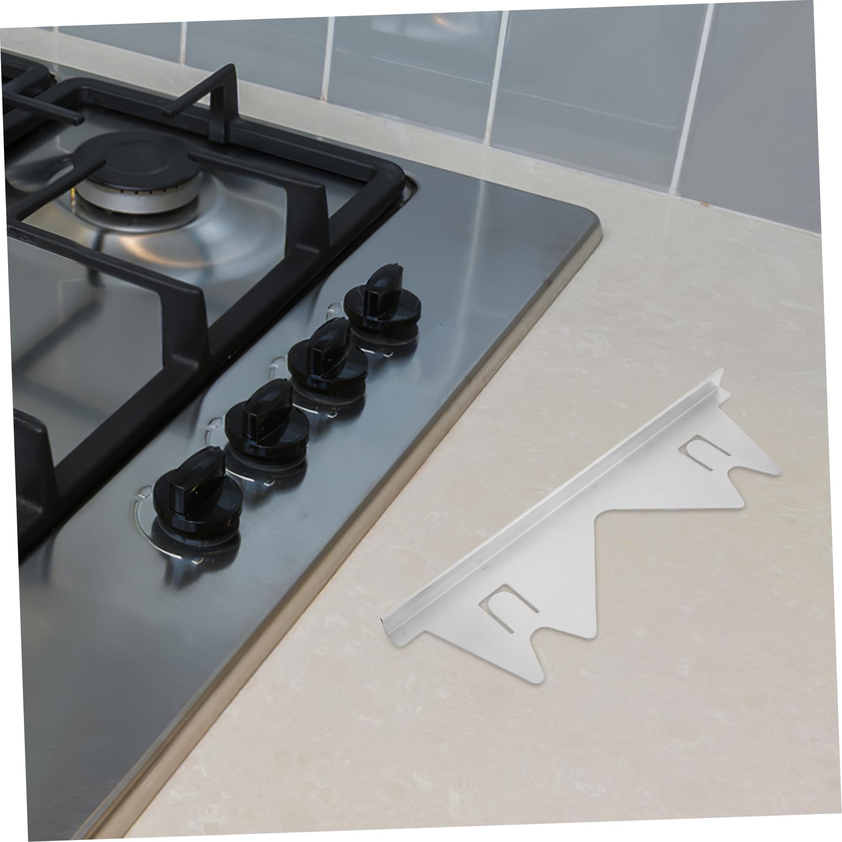 4pezzi Riempitivo Per Fessure Del Piano Cottura in Acciaio Protettivo Tra Cucina e Piano Lavoro Inserti Per Fessure Del Forno Da Cucina Barriera Laterale Per Bruciatori Accessori p