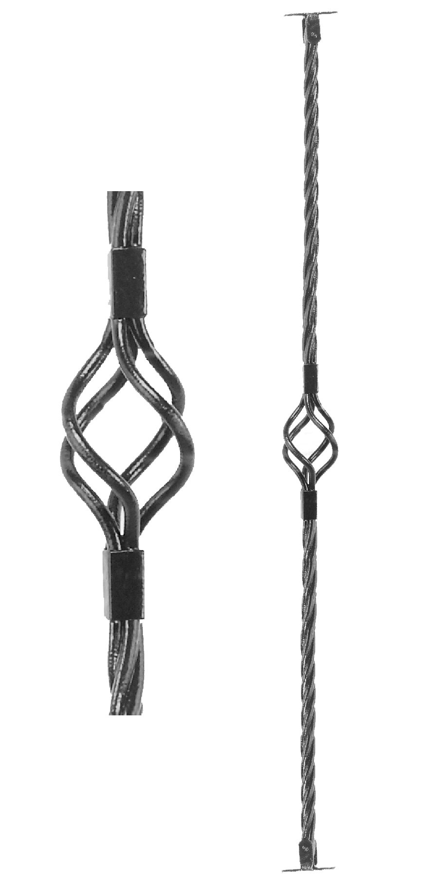 Black Country Metal Works rod Luxury Mantel/Bannister Twist Wrought Iron – With Bracket