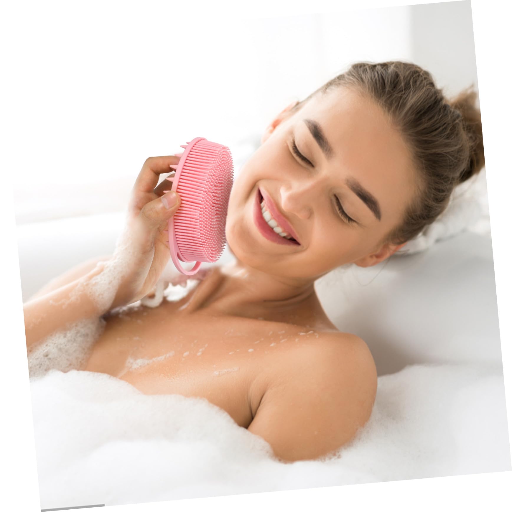 Ipetboom 4pezzi Spazzola per Corpo in Silicone Pulizia e Massaggio Scrub per Corpo Shampoo per Capelluto Setole Morbide e Dure Design Bifacciale Facile da Appendere e Riporre