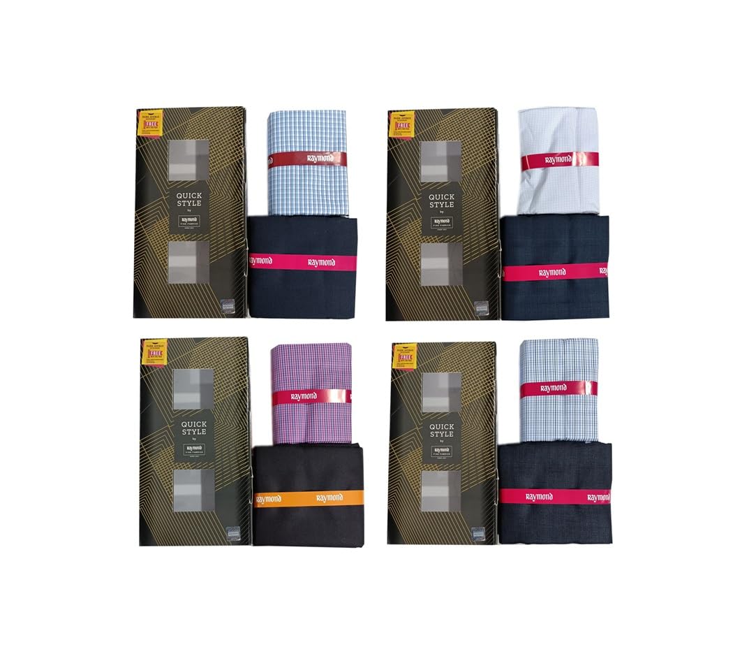 raymond fabrics Raymond Men’s Shirt & Trouser Fabric Combo – Pack of 4 | Quick Style Collection | Premium Unstitched Formal Fabric Set | Office & Business Wear-picture-23