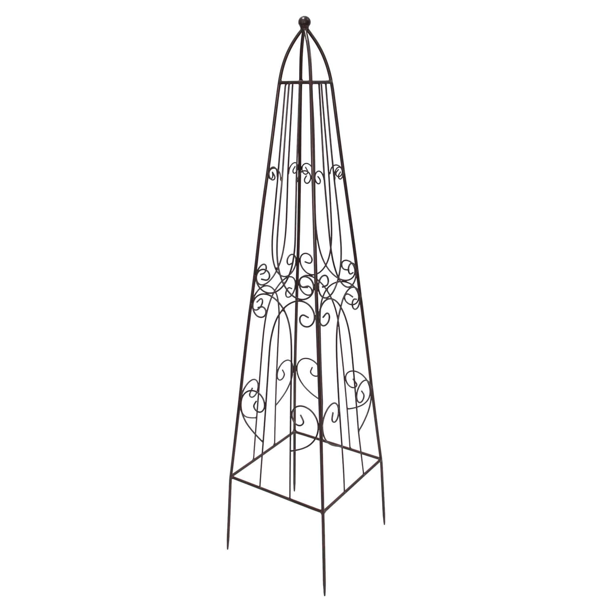 Dekoleidenschaft Romance Tour en métal marron foncé aspect vieilli 115 cm de haut Tuteur pour fleurs, lierre et roses grimpantes