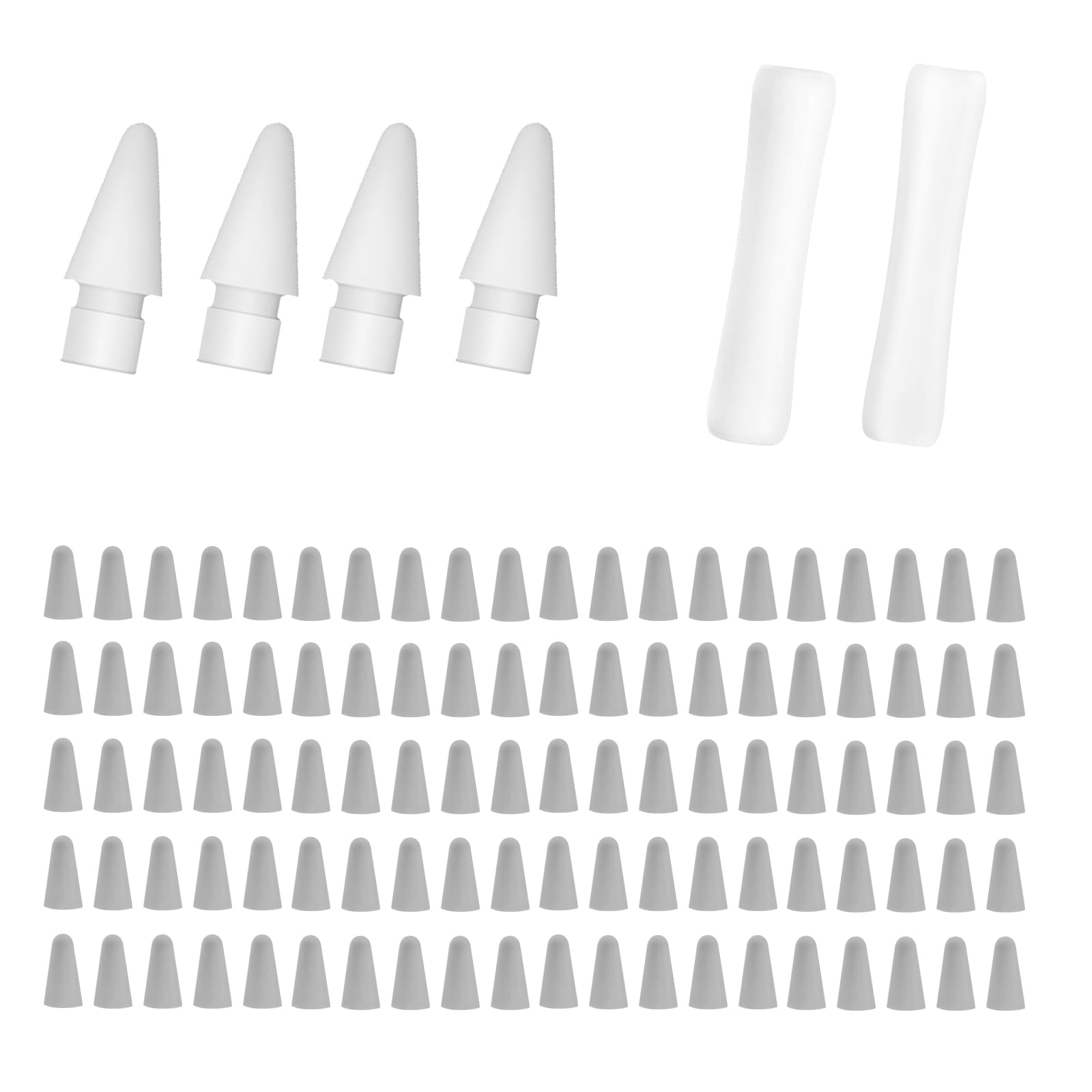 100pcs silicone nib sleeves?4pcs replacement tips and 2pcs silicone pencil case compatible with apple pencil1/2/pro/usb-c suitable for ipencil nib for ipad pencil