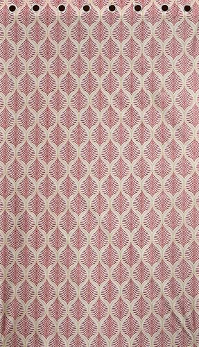 Image of Yarnis Floral Printed Light-Filtering Curtains 5 Feet Long Set of 2 for Window Living Room, Maroon Red, Parda