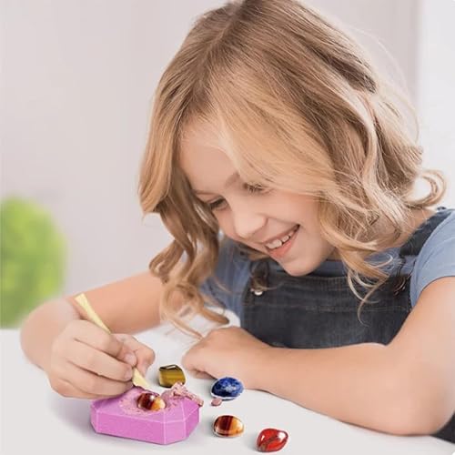 Miniatura 6 de Paquete de 12 kits de excavación de gemas para niños, emocionante aventura minera de piedras preciosas, excavación educativa de cristales y