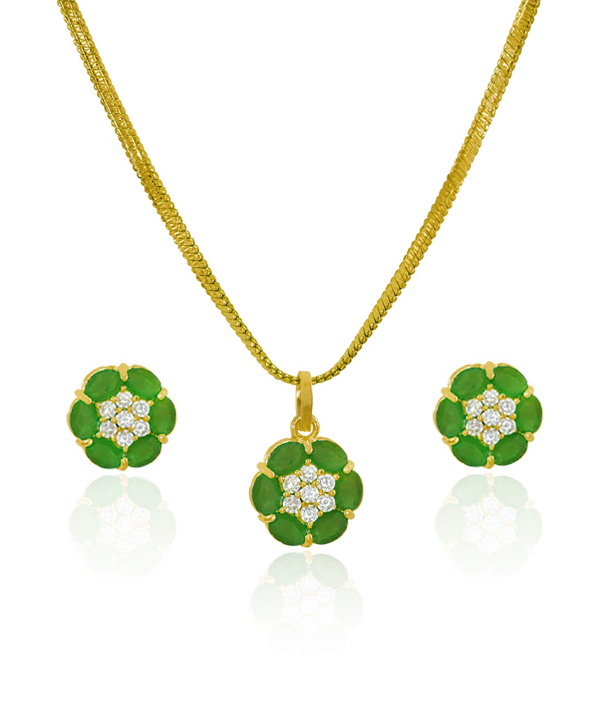 Desire Collection Womens Diamond Pendent Set with Brass Chain (Green) (B08JZFJH9V) Amazon Price History, Amazon Price Tracker