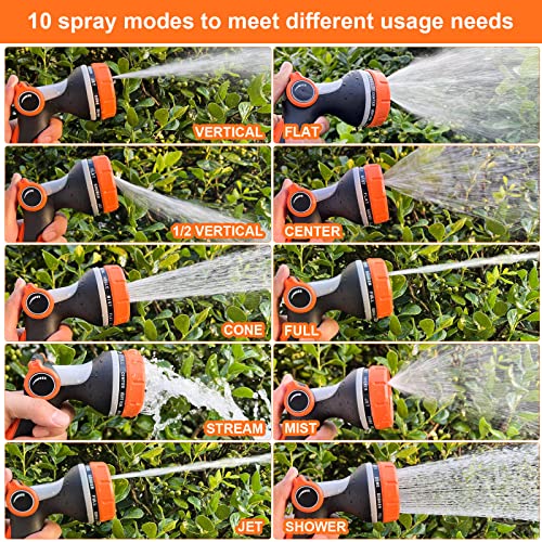 4 Pcs Garden Hose Nozzle High Pressure Hose Nozzle Water Hose Sprayer Nozzle With 10 Spray Patterns Thumb Control Non Slip Design For Garden Lawn Watering Plants Car Washing Cleaning Showering Pets #TOP5