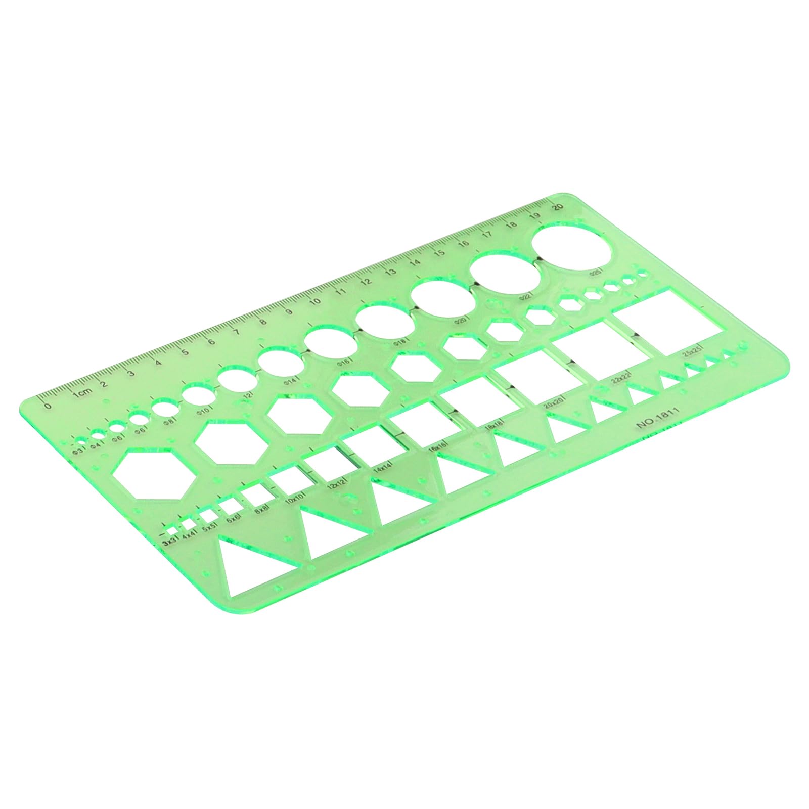 9-częściowy szablon do rysowania geometrycznego, linijka pomiarowa, geometryczne narzędzia pomiarowe, przezroczysta, zielona, plastikowa linijka do nauki, projektowania i budowania