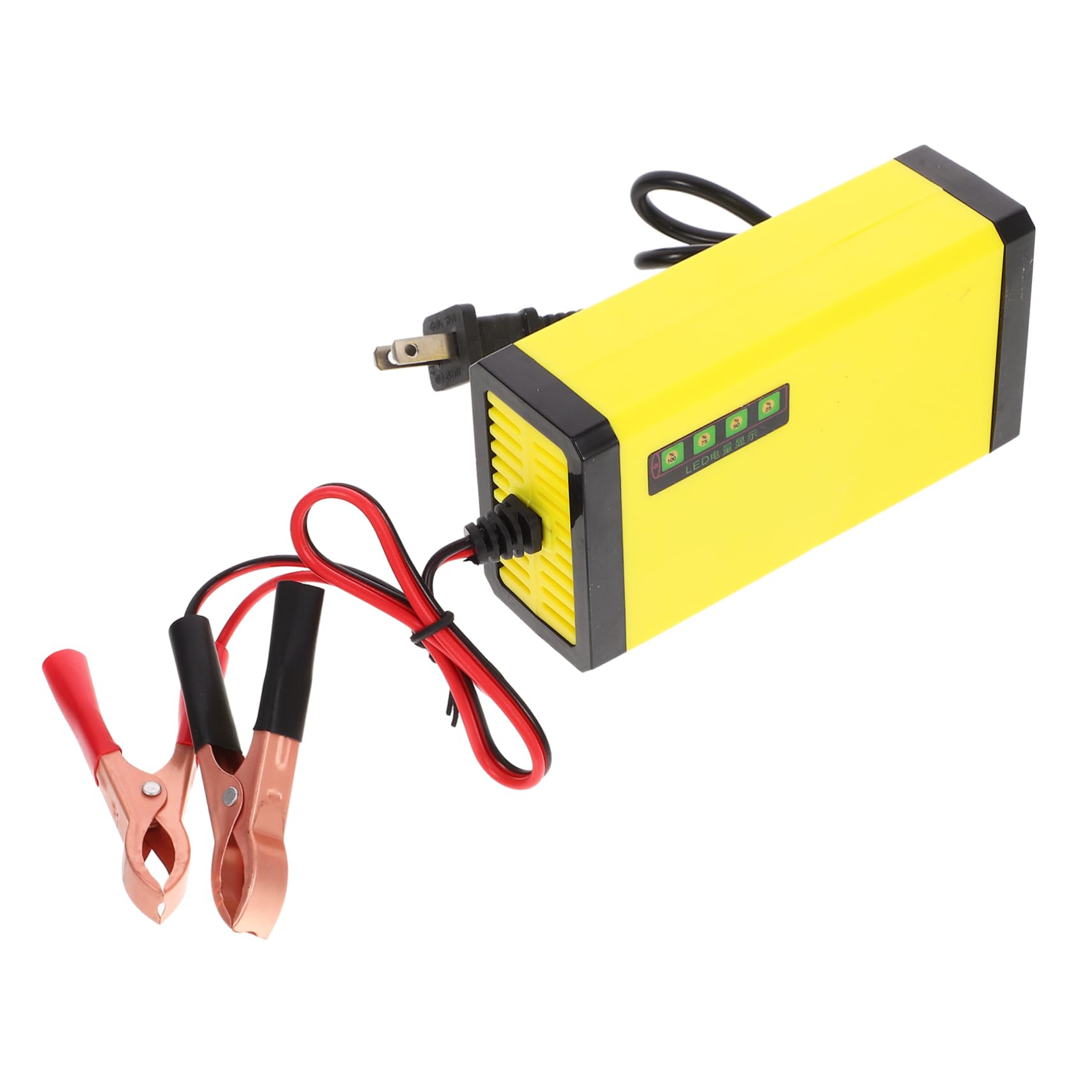 BRIGHTFUFU 12V Motorcycle Battery Charger Maintainer with Power Display Portable Versatile Charger for Lawn Mower and Motorcycle Batteries US Plug