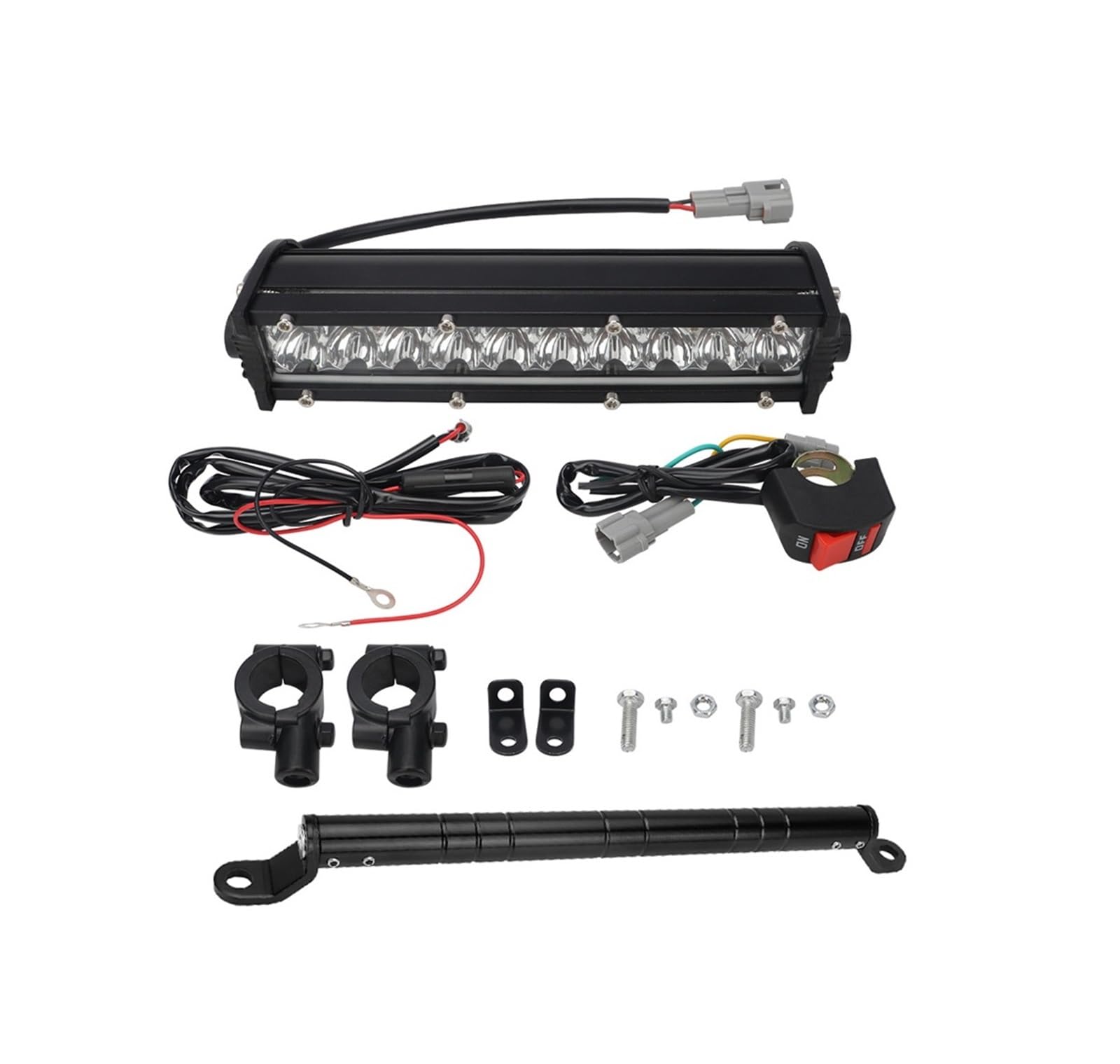 LED Fendinebbia Per KX65 KLX110 KX125 Faro Moto | Barra Luminosa LED Per Manubrio Moto 60W LED Con Kit Interruttore Sfarfallio Giallo Bianco Per KX65 KLX110 Per KX125 KX250