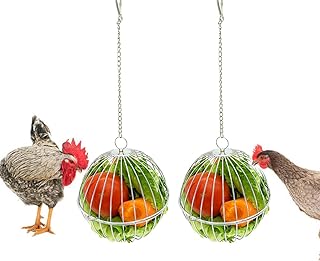 Chicken Treat Ball Chicken Vegetable Feeder Veggie Hanging Ball Toy for Hens Chicken Hanging Foraging Coop Toys for Hens 2PCS