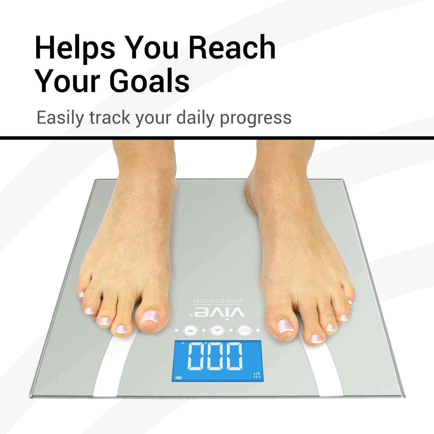 Vive Precision Bariatric Scale - BMI Body Fat Digital Bathroom Scale Calculates and Analyzes Weight and Electronic Composition Percentage - Accurate Reliable Home Measurement - Men, Women