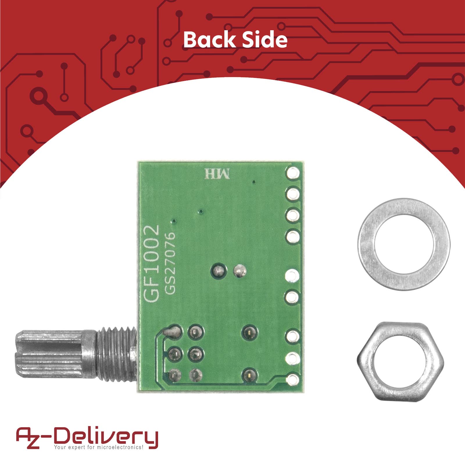 AZDelivery PAM8403 mini amplificatore stereo digitale 2x 3 Watt DC 5V scheda amplificatore di potenza con potenziometro per fai da te altoparlanti e cuffie incluso E-Book