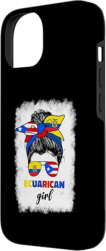 Miniatura 5 de Funda para iPhone 13 Pro Max, mitad ecuatoriana y puertorriqueña Rico Ecuador Flag Girl Mix
