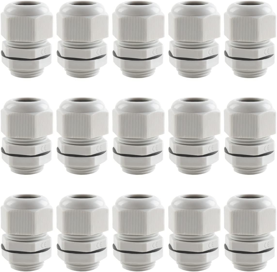 Kit pressacavo impermeabile IP68, 15 pezzi, connettore per cavo NPT da 1/4" in nylon NPT, dado di bloccaggio regolabile, connettore per cavo di scarico della tensione, per scatola di giunzione