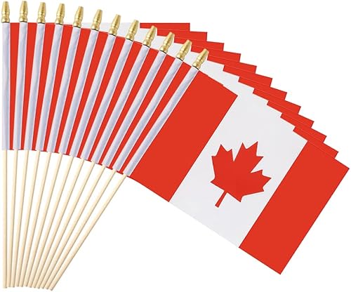 Miniatura 27 de Paquete de 25 mini banderas chilenas de mano con bandera de Chile en palo de 5 x 8 pulgadas