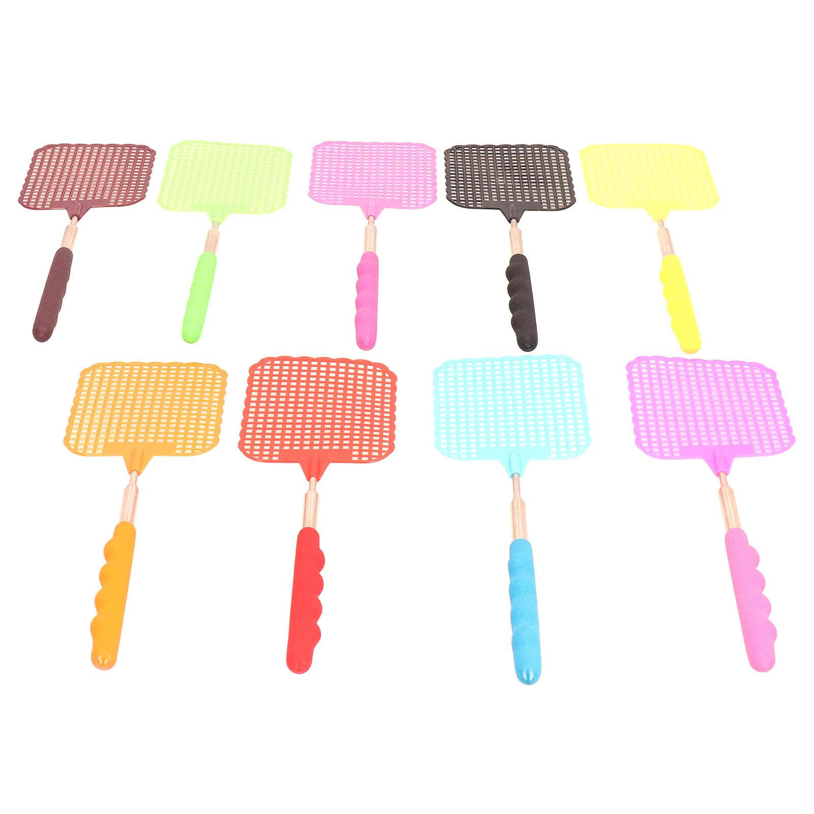 9PCS Mini Fly Swatter with Retractable Less Steel Rod for Home Dormitory Camping Professional Accessories for Use