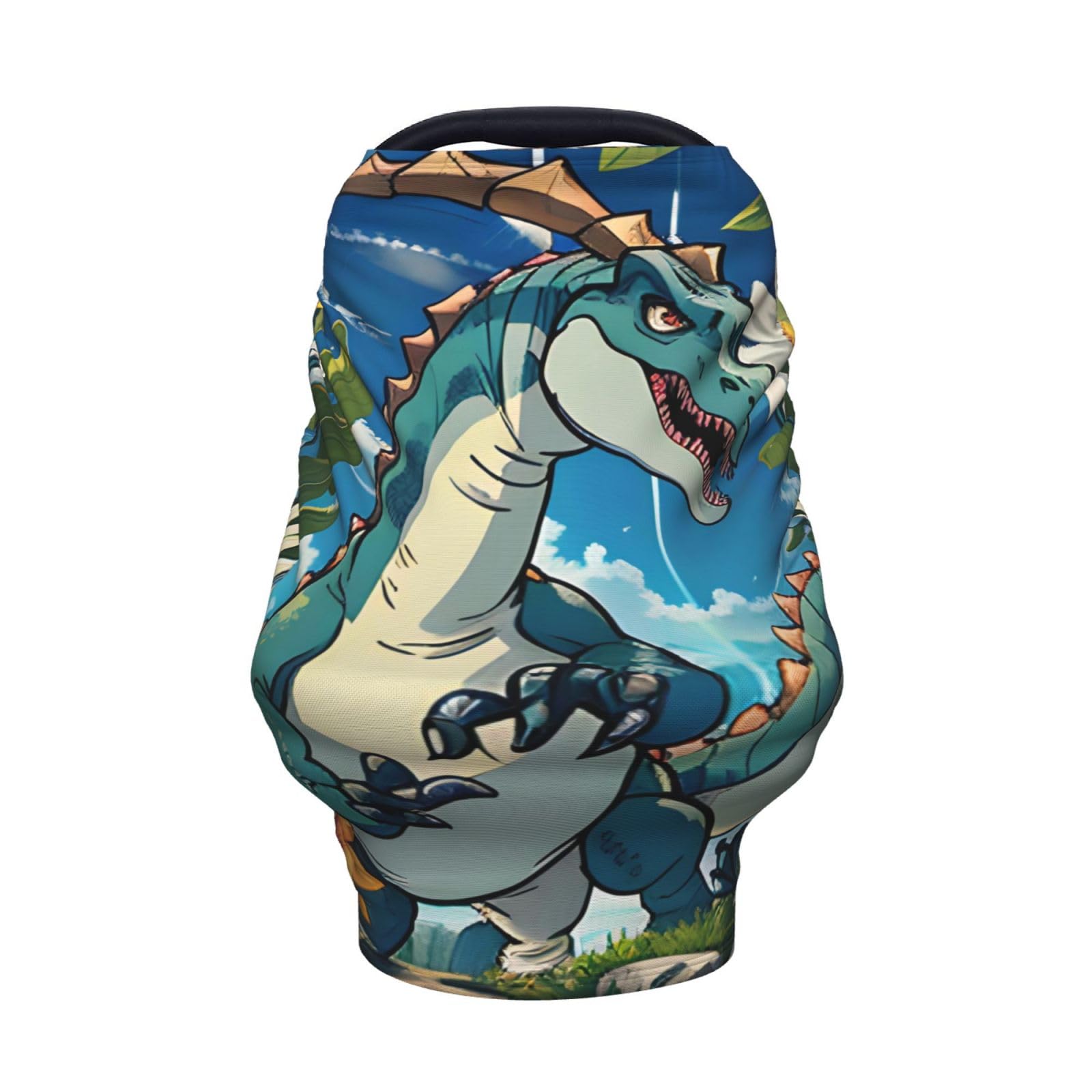 XZDHYZ Cute Dinosaur Versatile full-print Stroller Chair Cover/Nursing Cover, specially designed for your baby, Black
