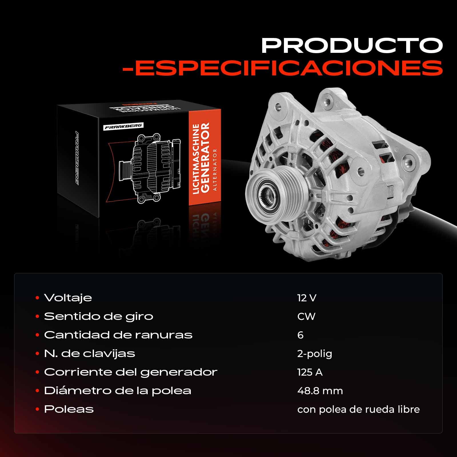 Frankberg Alternador con Polea de Rueda Libre Replace# 2310000QAP