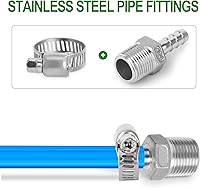 Vista 2 de TAISHER 2PCS Accesorios de Púas para Manguera de Acero Inoxidable 304, Accesorios de Cerveza Casera Púa de 1" x 1" MNPT con 2PCS Abrazaderas