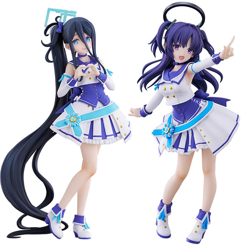 Zhongkaihua Blue Archive Amau Ako and Ichinose Asuna Figure - 2Pcs PVC Model Anime Figurine Christmas Computer Desk Home Decoration Birthday Gift for Fans