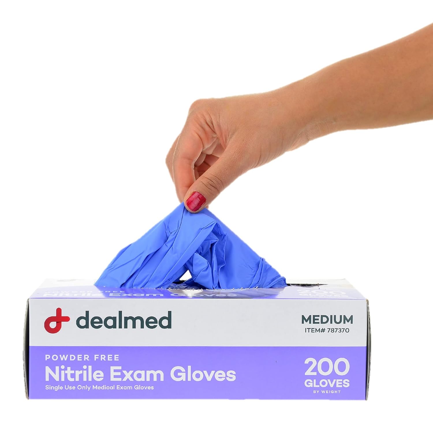 Dealmed Patient Exam Shorts and Nitrile Exam Glove Bundle | Includes Navy Blue Shorts, Small/Medium Pack of 50 Plus Nitrile Exam Gloves, Size Medium, 200 Count