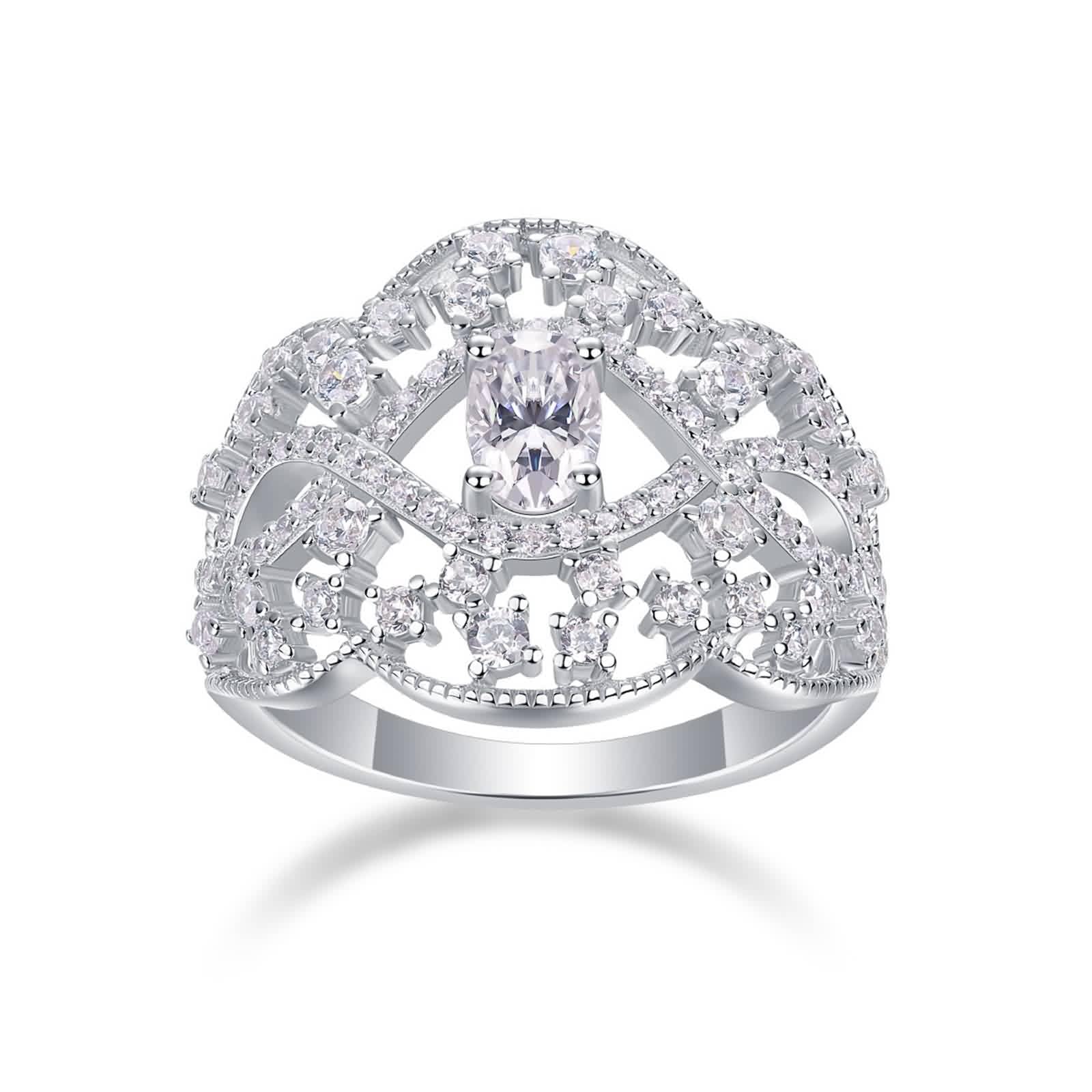KnSam Żółte złoto 18 K Au750 pierścionek zaręczynowy prawdziwe złoto, szeroki pusty pierścionek z owalnym szlifem moissanit, obrączki ślubne Platinum PT950, rozm. 47-65