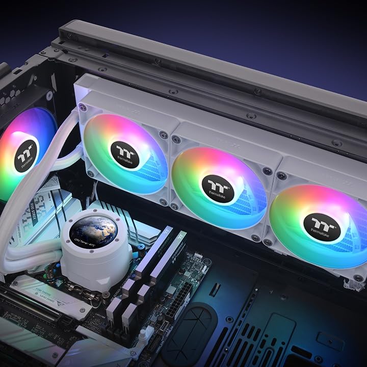 Image of Thermaltake TH360 V2 Ultra ARGB Sync /AlO Liquid Cooler /ARGB Fan 120 * 3 /PWM 500~1500rpm /Water Block 2.1 inch LCD /White, CL-W405-PL12SW-A