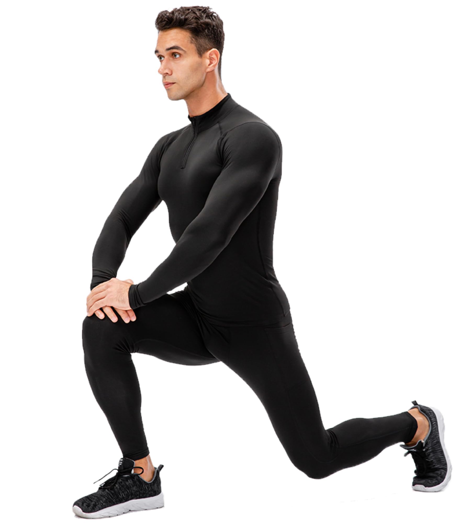SPVISE Thermo-Kompressionshose für Herren, mit Fleece gefüttert, Sport-Leggings, Strumpfhose, kaltes Wetter, Baselayer-Hose, 1 oder 2 Stück