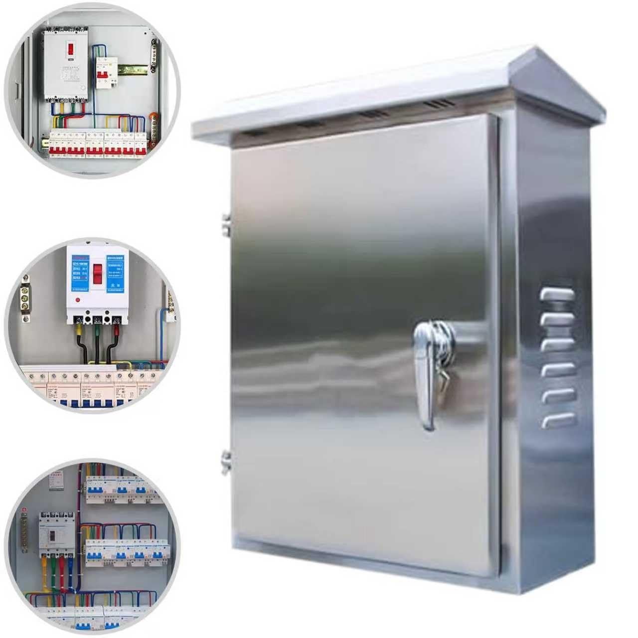 schaltschrank Metall-Anschlussdose, Elektrokastengehäuse Mit Montageplatte, Elektrisches Wasserdichtes Gehäuse Für Den Außenbereich Für Straßenbeleuchtung(W x H x D x T 600x800x200x0.8mm)