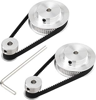 2 Sets GT2 Synchronous Wheel 20&60 Teeth 5mm Bore Aluminum Timing Pulley with 2pcs Length 200mm Width 6mm Belt (Color : 2pcs a Set)