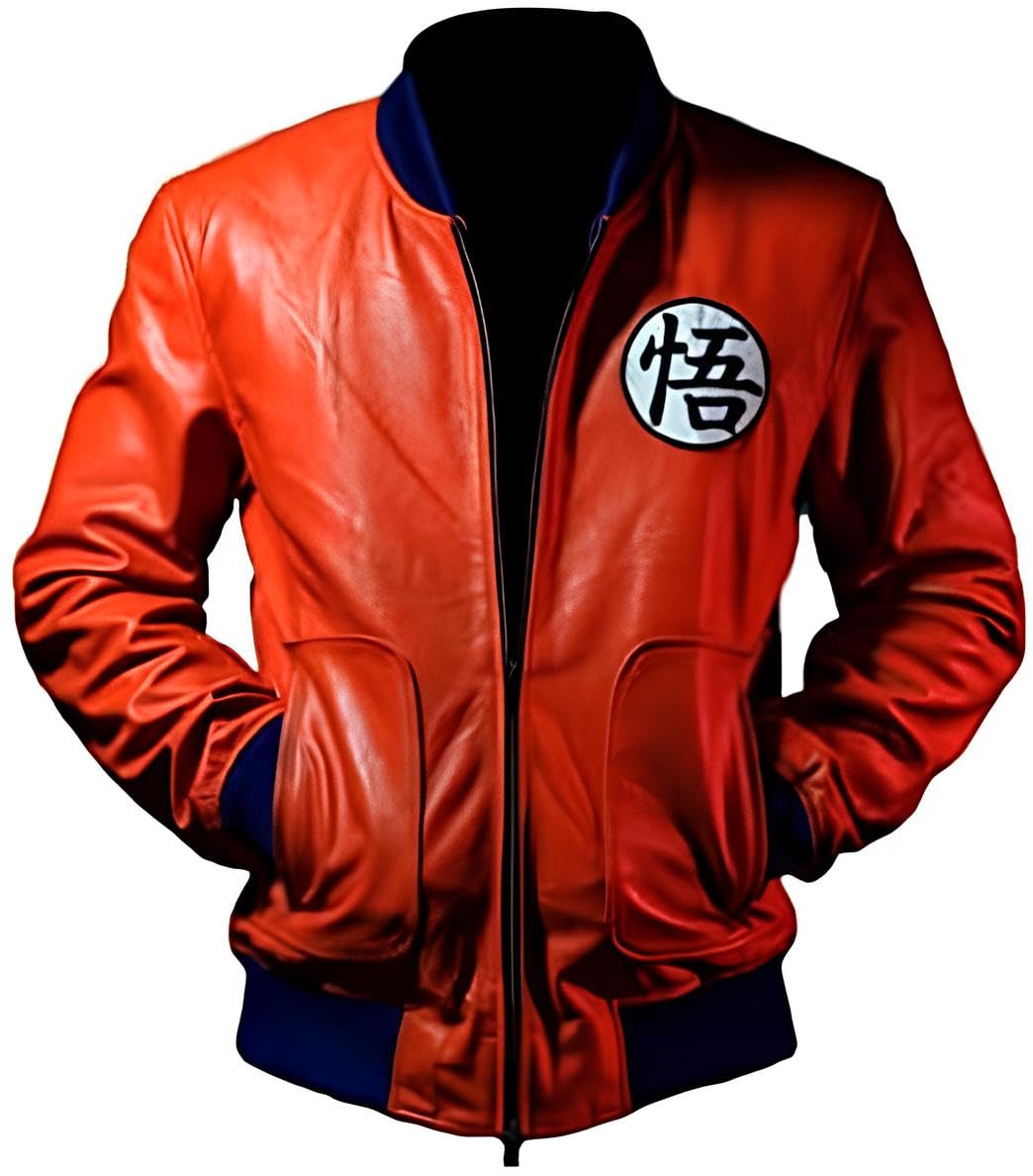 Mens Dragon Z Kakarot Orange Bomber Jacket Dbz Cosplay Costume