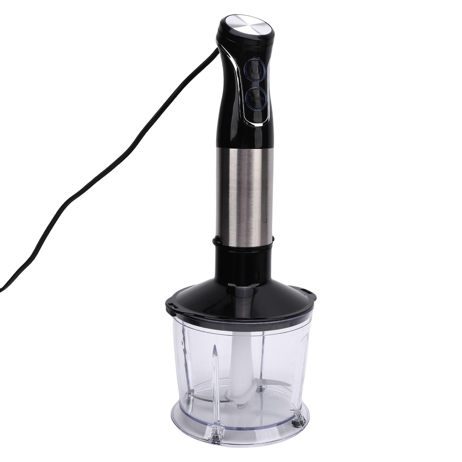 Luqeeg Blender Zanurzeniowy, Ręczne Sznurowane Miksery Ręczne, 5 w 1 Elektryczny Blender Blender Frother z miską 600 Ml i 800 Ml Kubka na Koktajl do Zupy, Jedzenie dla Niemowląt (220-240V wtyczka