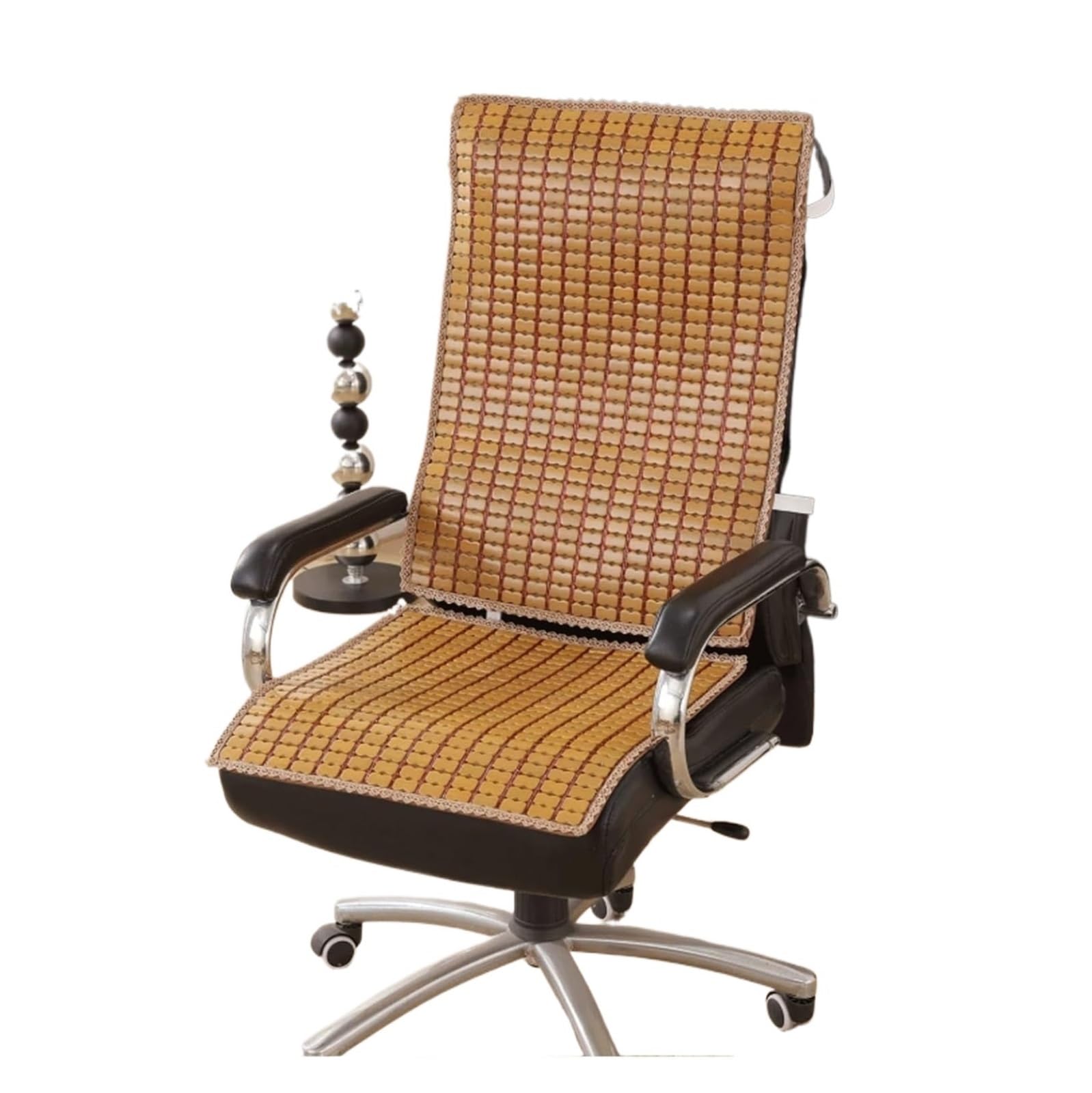 QCKNKMGG Cooling Bamboo Cushion Mat, Bamboo Chair Mat Car Seat Cooling Pad Multicolor Multiple Sizes(Brown,45x45cm+45x60cm)
