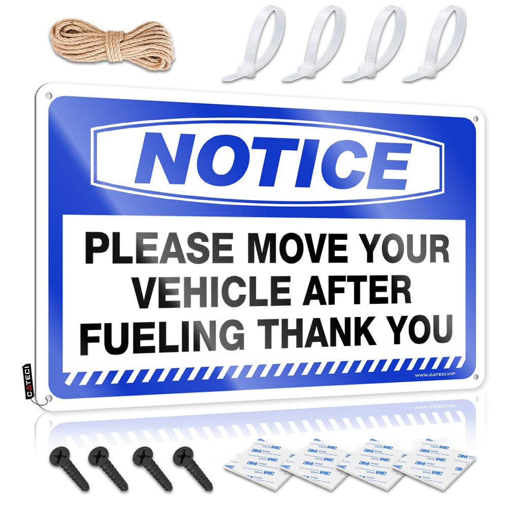 Mwfkkaddb One Color Funny Outdoor Decor Notice Please Move Your Vehicle After Fueling Thank You Tin Sign Funny Garage Bar Signs Bar Rules Tin Metal Sign